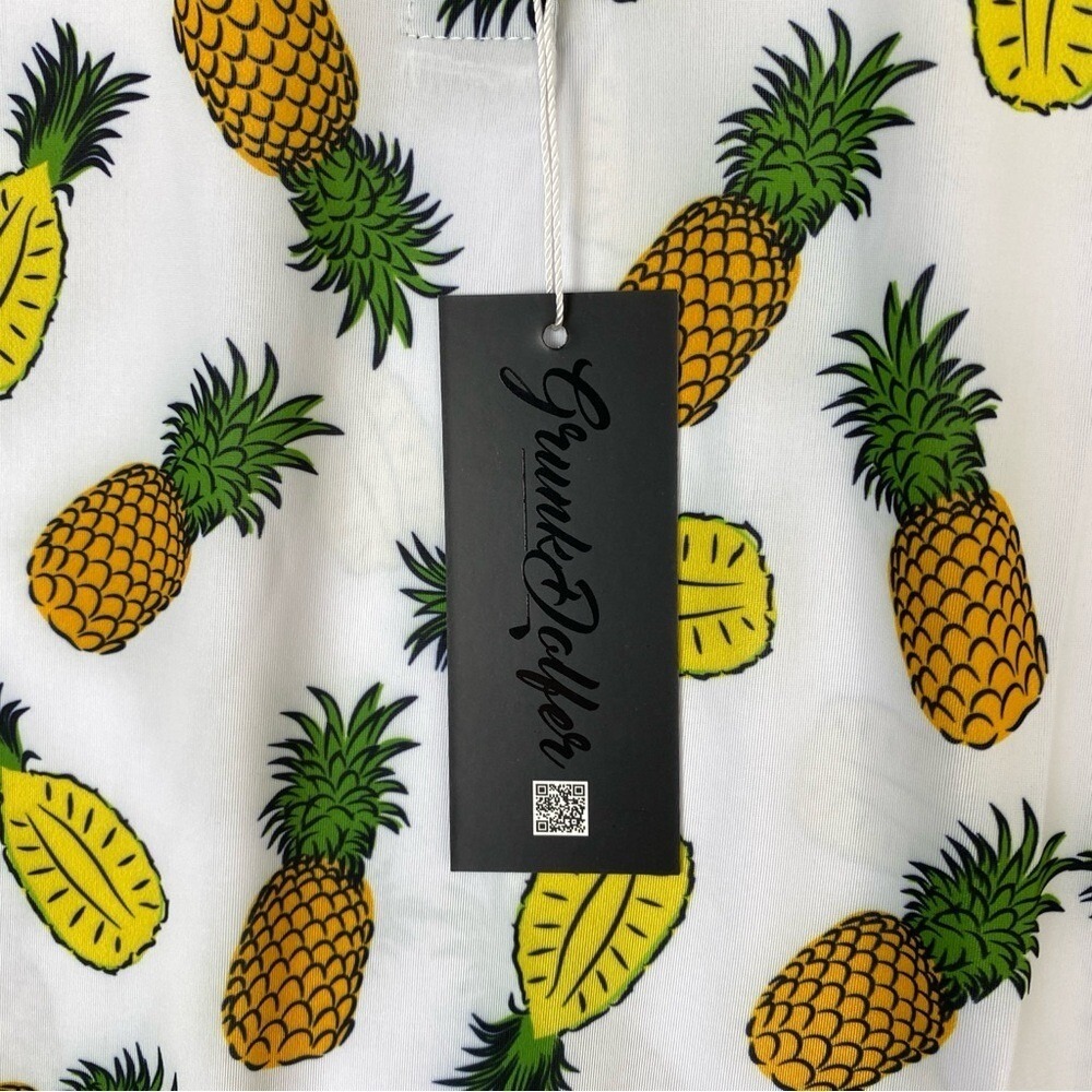 NEW Grunk Dolfer Birdies For Babies Kids Large White Pineapple Golf Polo Shirt - Picture 6 of 11